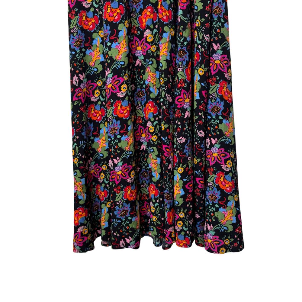 BODEN Blouson Sleeve Floral Maxi Dress V Neck Size 2P Black Red - Picture 9 of 14